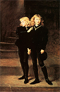 Les fils d'Edouard IV, Edouard et son frère Richard dans un tableau de John Everett Milais intitulé les Princes de la Tour.